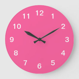 Redondo Grande Reloj Minimalista de pared rosa caliente