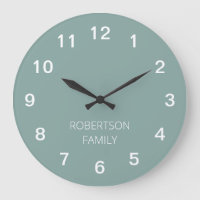 Reloj Minimalista de pared turquesa pálido persona