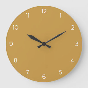 Redondo Grande Reloj mínimo de pared - Amarillo mostaza