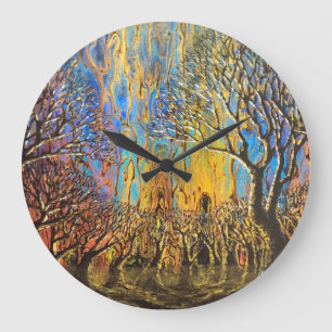 Redondo Grande Reloj místico del bosque