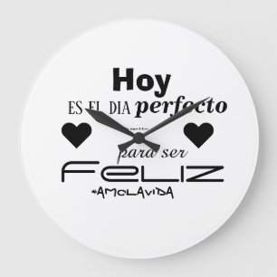 Redondo Grande Reloj motivacional