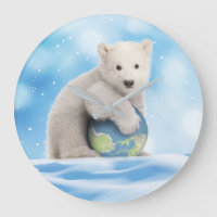 Reloj mundial del oso polar ártico