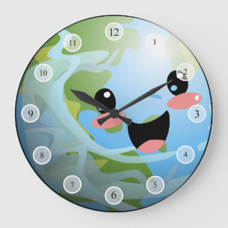 Redondo Grande Reloj mundial feliz