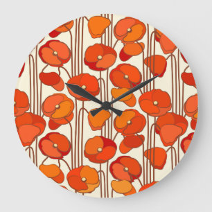 Redondo Grande Reloj mural de los Coppies Art Nouveau
