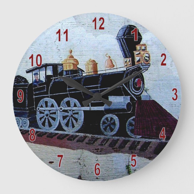 Redondo Grande Reloj mural de trenes de Chadbourn (Anverso)