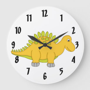 Redondo Grande Reloj mural/medio de los niños de dinosaurios amar