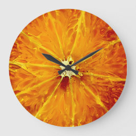 Redondo Grande Reloj Naranja