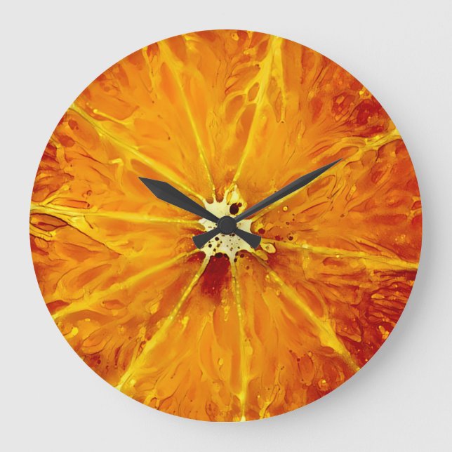Redondo Grande Reloj Naranja (Anverso)