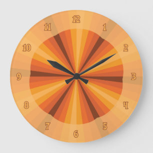 Redondo Grande Reloj Naranja de ilusión óptica