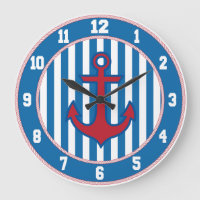 Reloj náutico del ancla de la frontera azul
