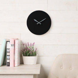 Redondo Grande Reloj negro sólido diseñado para el impacto de la