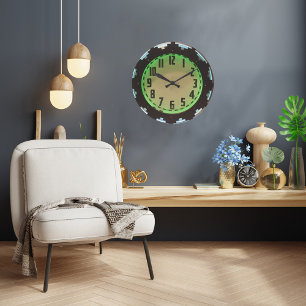 Redondo Grande Reloj Neon Aztec 1930