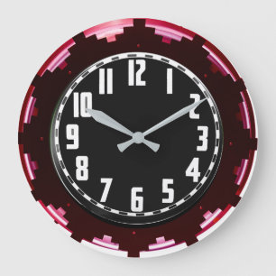 Redondo Grande Reloj Neon Aztec 1930