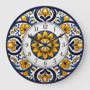 Redondo Grande Reloj numerado de Talavera