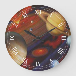 Redondo Grande Reloj numérico romano redondeado al espacio