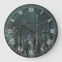 Reloj numérico romano redondeado de cementerio fan