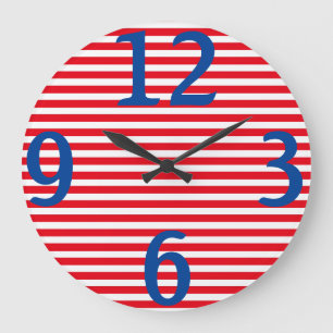 Redondo Grande Reloj patriótico americano de pared acrílica