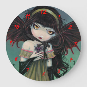 Redondo Grande Reloj pequeño de hada vampiro gótico lindo