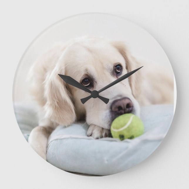 Redondo Grande Reloj perro tenista (Anverso)