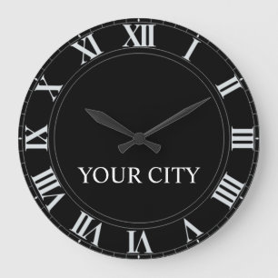 Redondo Grande Reloj personal de la ciudad (oscuro)