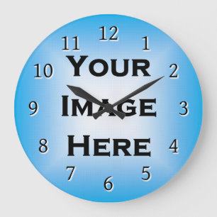 Redondo Grande Reloj personalizado Con Números Negros Delgados So