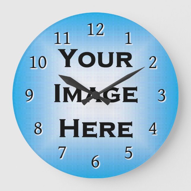 Redondo Grande Reloj personalizado Con Números Negros Delgados So (Anverso)