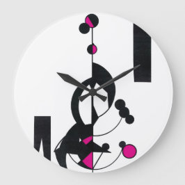 Redondo Grande Reloj Personalizado de diseño de color rosa