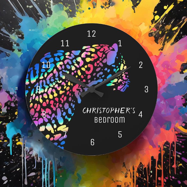 Redondo Grande Reloj personalizado de dormitorio con arcoiris jag (Subido por el creador)