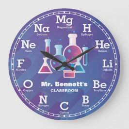 Redondo Grande Reloj personalizado de la ciencia de la química