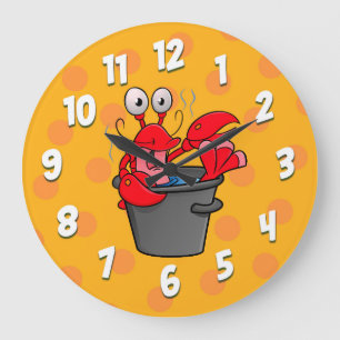 Redondo Grande Reloj personalizado de langosta caliente