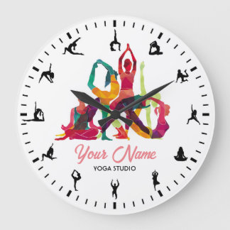 Redondo Grande Reloj personalizado de meditación Zen de Yoga Stud