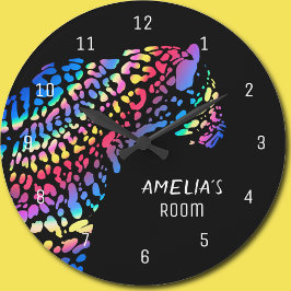 Redondo Grande Reloj personalizado de Rainbow Jaguar