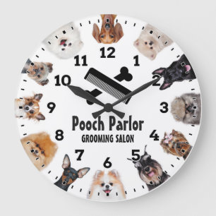 Redondo Grande Reloj personalizado del Mascota-salón-perro