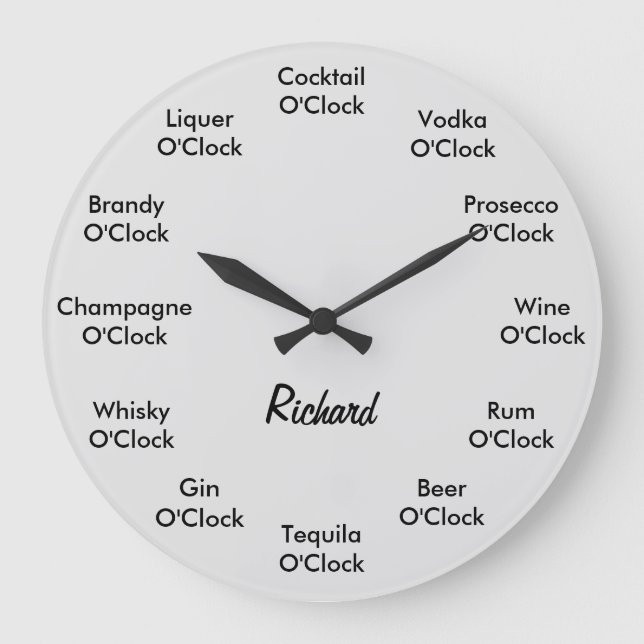 Redondo Grande Reloj personalizado del reloj del alcohol de la ba (Anverso)