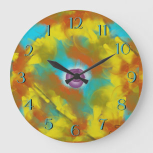 Redondo Grande Reloj posterior   de la fruta púrpura