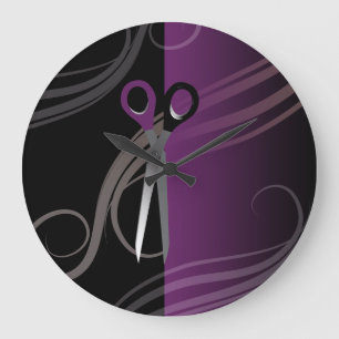 Redondo Grande reloj púrpura elegante del salón de pelo