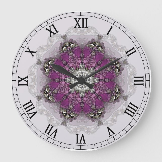 Redondo Grande Reloj real del caleidoscopio de las sombras (Anverso)