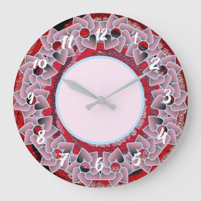 Redondo Grande Reloj redondeado de corazones (Anverso)