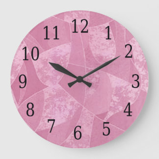 Redondo Grande Reloj redondeado de cristal de manantial rosado
