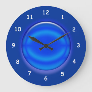 Redondo Grande Reloj: reloj azul en disco 3D