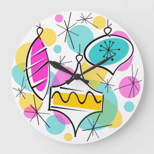 Redondo Grande reloj Retro Tree Baubles