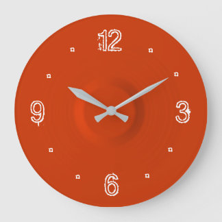 Redondo Grande Reloj rojo claro con números blancos >Relojes de c