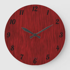Redondo Grande Reloj rojo de aspecto de Woodgrain