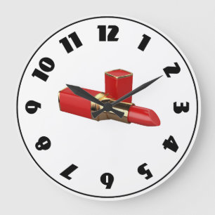 Redondo Grande Reloj rojo del lápiz labial