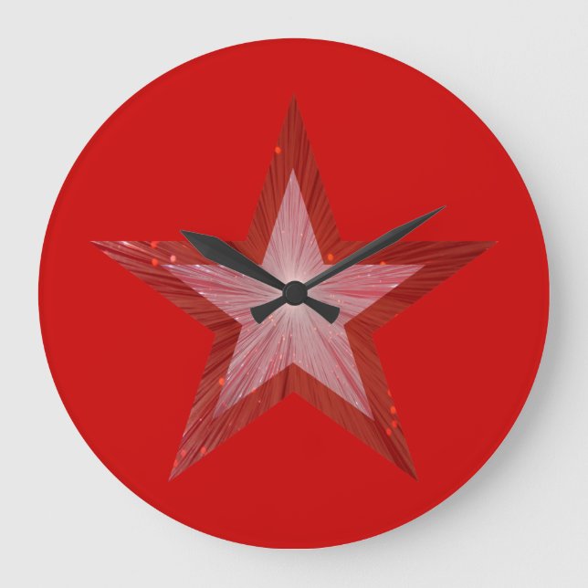 Redondo Grande Reloj rojo Estrella roja (Anverso)