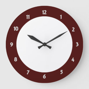 Redondo Grande Reloj rojo trazo blanco numero de reloj cara reloj