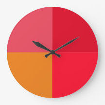 Reloj rojo y naranja funky de oficina