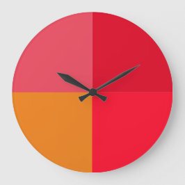 Redondo Grande Reloj rojo y naranja funky de oficina