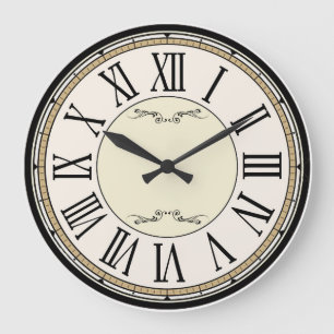 Redondo Grande Reloj romano antiguo de los números del Victorian