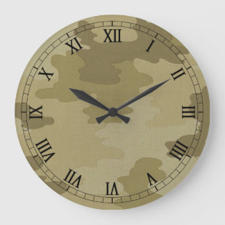 Redondo Grande Reloj romano de camuflaje ligero redondeado